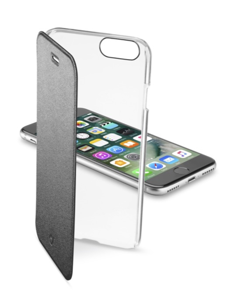 CELLULARLINE Custodia cover a libro per iPhone 7 Cellular Line Clear Book nero